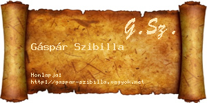 Gáspár Szibilla névjegykártya